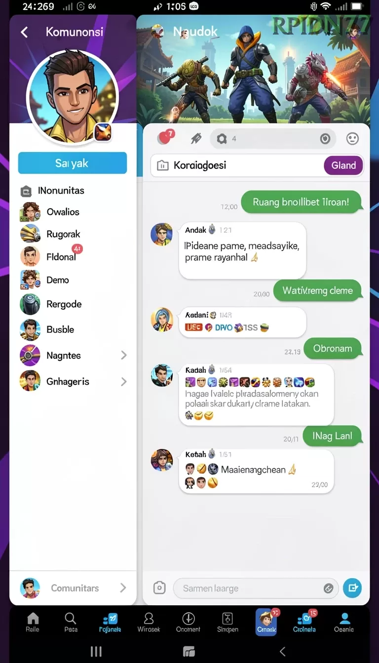 Cuplikan layar menu unduhan rpidn77 untuk perangkat Android